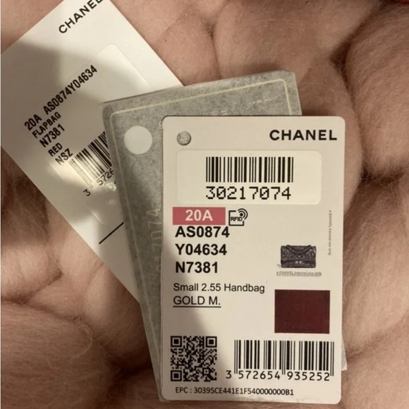 Chanel Mini Reissue 2.55 Rectangular Calf Leather Red Aged Gold HW NWT Full Set - Picture 9 of 10